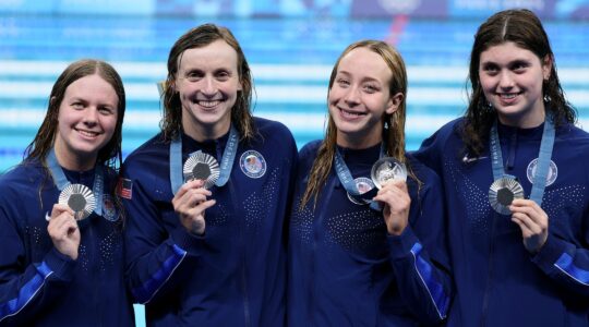 Erin Gemmel, Katie Ledecky, Paige Madden and Claire Weinstein